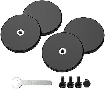Magnetpro 4 Pieces Strong Rubber Coated Mounting Magnets Anti-Scratch, 30 LBS of Adhesive Power, Magnetic Assembly Base for Light Strips and Additional Mirrors The Outdoor Area