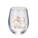 Funny Retirement Gift Wine Glass For Women - I Can Wine All I Want I'm Retired, Retirement Stemless Wine Glass for Women, Funny Retirement Gift for Retiring - Humorous Gifts for Coworker, Nurse, Teacher or Best Friend (Tableware)