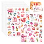 600+ Love Stickers, 300+ Romantic Designs Water/Tear Resistant Bottle Stickers Self-Adhesive Love Decoration Labels, Use for Couple, Valentine's Day, Gifts, Wedding, Anniversary, Scrapbook Decors