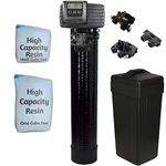 Water Softener Fleck 5600SXT Digital On-Demand 48,000 Grain Capacity, Complete w/Brine Tank/Bypass and adapters(1")