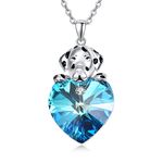 AENEAS Dog Necklace Sterling Silver Heart Blue Crystal Necklace Cute Dog Pendant Jewellery Gifts for Women Girls