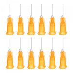 sourcing map Industrial Blunt Tip Dispensing Needle with Luer Lock for Liquid Glue Gun, 25G 1/2", 20 Pcs (Orange)