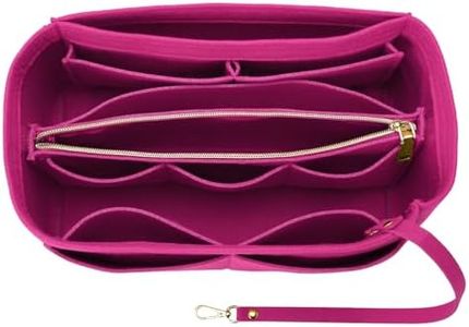OPPOSHE Purse Organizer Insert for Handbags, Softened Felt Bag Insert Organizer for Tote, Compatible with LV, Coach, MK, Kate Spade, Goyard, Longchamp (Rosy, Large)