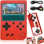 Seyaom Retro Handheld Game Console, Portable Retro Video Games Consoles 500 Classical FC Games, 3-Inch Screen, 1020mAh Rechargeable Battery, Support TV & 2 Players (Red)