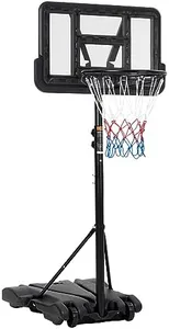 Basketball Hoop Outdoor Portable,Kids Adjustable Basketball Hoop Height 5-7 FT, 28 in Backboard & Wheels for Kids/Teenagers/Youth in Backyard/Driveway/Indoor, with Enlarged Base and PC Backboard