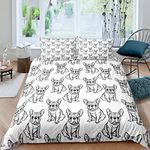 French Bulldog Duvet Cover Cute Puppy Bedding Set Funny Domestic Pets Decor Lightweight Comforter Cover For Kids Boys Girls Teens 1 Duvet Cover With 2 Pillow Cases Double Size