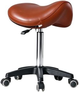 Viviange Saddle Stool with Wheels,500 lbs Adjustable Rolling Stool | Heavy Duty Hydraulic Stool Chair | Water Resistant PU Leather | Saddle Chair For Medical Salon Spa Massage Drafting Workshop