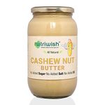 Nutriwish Cashewnut Butter Bottle, 1 Kg - Unsweetened, No Added Oil, No Added Sugar, No Added Salt, 100% Natural