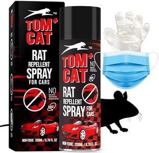 TOMCAT No Entry Rat Repellent Spray for Cars Highly Effective Lasts 1 Year Leak Free Easy to Spray Nozzle 1st time in India, Non Toxic, 3 Month Protection from Rat, 200ML Repellent with Protective Glove & Mask, Pack of 1