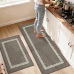 COSY HOMEER Kitchen Rugs Sets of 2 Non-Slip Washable,24"x35"+24"x60"