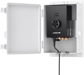 LiNKFOR Bluetooth 5.0 Power Amplifier, Peak Power 200W+200W, 44.1K/48K, 16bit Power Amplifier, Waterproof Enclosure, Wireless Audio Streaming for Outdoor Speakers