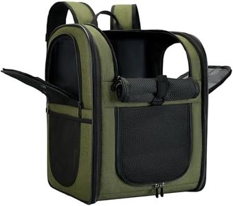 Apollo Walker Dog & Cat Carrier Backpack for 4-18lb Pets - Ventilated Safe Design with Padded Back Support, Breathable Mesh Pet Backpack for Hiking, Travel, Outdoor (Green)