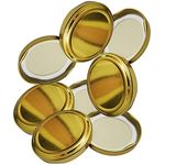 Pure Source India Metal Lug Cap Lid For Glass Jar, 12 Pieces, 63 mm, Gold