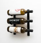 VintageView W Series Wine Rack 1-3 Bottle Metal Wall Mounted Wine Rack (Matte Black) Stylish Modern Wine Storage with Label Forward Design