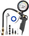 Tire Inflator with Pressure Gauge – Large Glow Dial, Swivel Air Chuck with Gauge and Air Compressor Accessories – 100 PSI