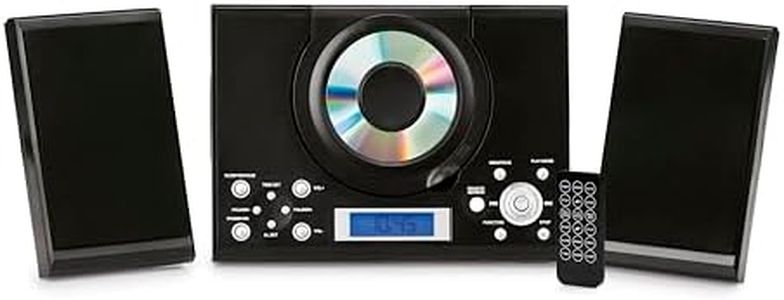 Grouptronics GTMC-101 MK2 CD Player Stereo Micro Compact HiFi with USB & MP3, AUX IN For Phone/Tablet, FM Radio, Clock Alarm, Desktop Stand or Wall Mountable Remote Control Black