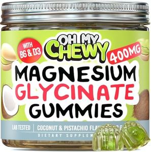 Magnesium Glycinate Gummies 400MG - High Absorption for Kids, Teens & Adults - Supplement for Sleep, Calm & Muscle Relaxation with B6 & D3 - Gelatin Free & Vegan Friendly - 60 Count