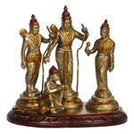 Kartique Brass Bhagwan Ram Darbar Idol for Home Decor in Multicolor Height 7 Inch