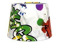 Graffiti Lampshade Ceiling Light Shade Boys Girls Teens Skate Park Skateboard Brick Wall Urban Themed Room Bedroom Spray Paint