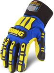 Ironclad Unisex Adult Work Gloves Kong Insulated Waterproof, Blue/Yellow, Large Pack of 1 US