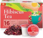 Gya Tea Co Hibiscus Herbal Tea Pods Tea Gifts (16 ct) - Decaf Refresher Tea Tea K Cups with Hibiscus Flowers - Tea Lovers Get Well Gifts for Nourish & Relax