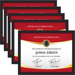 Icona Bay 8.5x11 Certificate Frames (Black, 5 Pack), Modern Style Wood Composite Document Frames, Table Top or Wall Mount, Bliss Collection