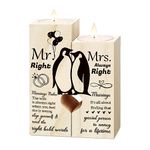 Anniversary Wedding Gifts for Her Him - Penguin Candlestick Happy Anniversary Wedding Gifts for Wife, Girlfriend, Couple, Mr and Mrs Gifts for Anniversary Valentines Day Christmas Birthday