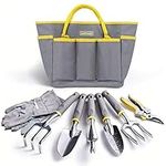 Jardineer Garden Tools Set, 8 PCS Gardening Tools Kit with Garden Tools and Garden Gloves, Perfect Home Garden Tools for Woman and Man as Gifts