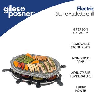 Giles & Posner Raclette Grill – 8-Person Electric Tabletop BBQ