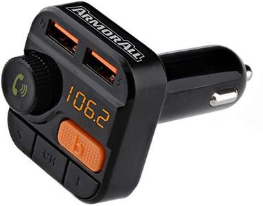 Xtreme Digital Lifestyle Accessories Armor All Wireless Bluetooth FM Transmitter with Dual Port USB Charging, Voice Controls, Bass Boost, Hands-Free Calling and Music Streaming,Block,AHF9-1010-BLK