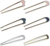 6 Pieces Metal U Shaped Hairpins, French Hair Pin, Hair Chignon Pins, Metal Hair Pin Fork Sticks, Stick Fork Sticks French Hair