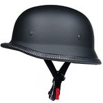 German Style Motorcycle Half Helmet, Retro Half Face Helmet for Adult Men Women DOT Approved (M)