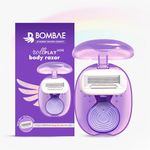 Bombae Rollplay MINI Portable Body Razor for Women | Aloe vera, Vit E & Jojoba oil infused | 1 Razor + 1 compact case | Hair Removal Razor For Women | 2x smoother and long lasting | Curve-friendly, smooth & hassle-free