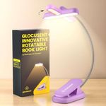 Glocusent Rotatable Book Light for Reading in Bed, 22LEDs Dual-Row Design with Timer, Stepless Dimming & Color Adjustment, 1000mAh Rechargeable Reading Light for up to 100hrs, Ideal for Book Lovers