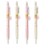 4Pcs Mechanical Pencil Set Cute Mechanical Pencil 0.5mm & 0.7mm Cartoon Bear Press Pen Writing Tool Kawaii Sakura 2B Automatic Pencils Soft Comfortable Grip for Writing Drawing Sketching