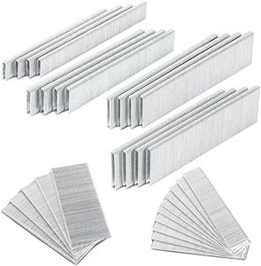 SHALL 3600 Counts 18 Gauge Narrow Crown Staples & Brad Nails, Heavy Duty Galvanized 1/4" Narrow Crown Staples (3/4" 1" 1-1/4" 1-1/2"), Brad Nails (1" 2"), for Pneumatic, Electric Stapler/Brad Nailer