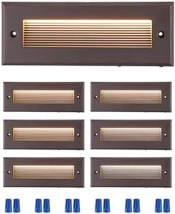 LEONLITE 5W/4W/3W Dimmable 5CCT Low Voltage LED Step Lights Outdoor, 9 Inch Exterior Step Lighting, 12-24V AC/DC Landscape Stair Riser Light, UL Listed, IP65, Oil Rubbed Bronze, Aluminum, Pack of 6