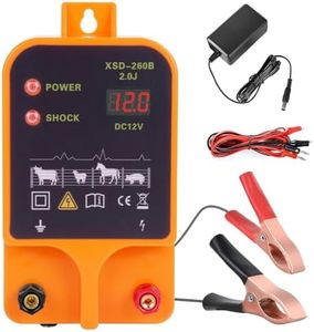 2 Joules/10.5kV Electric Fence Charger,10-20km Electric Fence for Livestock, Plug-in Electric Fence Power Supply for Wildlife Prevention, Farm, Poultry,Garden