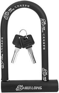 Bike Lock, Durable Waterproof Rustproof Bicycle U-Shaped Lock High Security Bike Anti-Theft U-Lock with Pure Copper Core for Office Doors, Bicycles, Motorcycles and Shop Doors(Black)