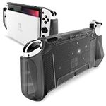 Mumba Dockable Case for Nintendo Switch OLED 2021, [Blade Series] TPU Grip Protective Cover Accessories Compatible with Nintendo Switch OLED 7 Inch and Joy-Con Controller (Shadow)