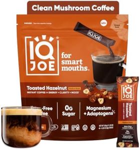IQJOE Mushroom Coffee Packets - Toasted Hazelnut | 40 Stick Packs | Lion's Mane, Magnesium L-Threonate, Adaptogens | Instant Coffee for Jitter-Free Focus, Clarity & Energy | Keto, Vegan, Zero Sugar