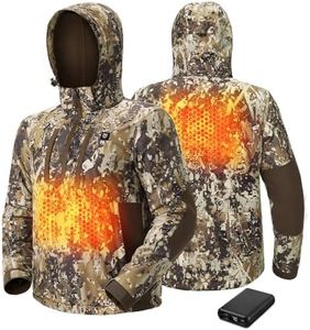 TIDEWE Men’s Heated Jacket with Battery Pack, Coral-Fleece Lining, Waterproof 1/2 Zip Jacket for Hunting (Veil Avayde Camo, Size L)