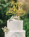 veegood Happy 40th Anniversary Cake Toppers - 40th Wedding Anniversary Decorations, 40th anniversary cake topper, 40th Anniversary Party Decorations,40 year anniversary decorations Forty