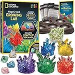 National Geographic Mega Crystal Growing Lab – Grow 6 Vibrant Crystals, Crystals Grow Fast in 3-4 Days, Includes Light-Up Display Stand, Full-Colour Learning Guide, and 4 Genuine Crystal Specimens