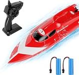 MaxTronic RC Boat for Kids, Dual Rechargeable Batteries, 2.4G Anti-Interference, Remote Control Boat Toy with Low Battery Reminder - Exciting Water Adventures Await Young Captains Enthusiasts!