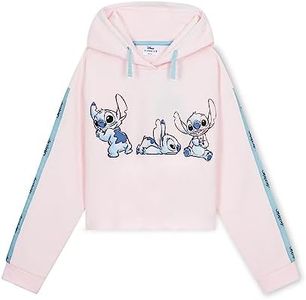 Disney Stitch Hoodie Girls Cropped Hoodie Children Teenagers 7-14 Years - Hoodie Girls Gifts, Dusty Coral, 9-10 Years