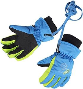 XTACER Boy's Girl's Kid's Ski Snow Gloves (Blue, XS)