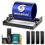 SCULPFUN Laser Rotary Roller, Y-axis Rotary Roller for Laser Engraver Cutter Engraving Cylindrical Objects and Cans with 360°Rotating and 4 Height raisers, Support Diameter 6-150mm