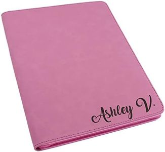 The Wedding Party Store Personalized Portfolio Pad Holder with Zipper - Custom Padfolio (Pink)