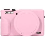 AEXUTDA Case for Canon Powershot G7X Mark III Digital Camera, G7X Mark iii Camera Silicone Case, Anti-Scratch Slim Fit Soft Skin, G7X Mark 3 Accessories with Detachable Lens Cover - Pink, A-G7Xiii